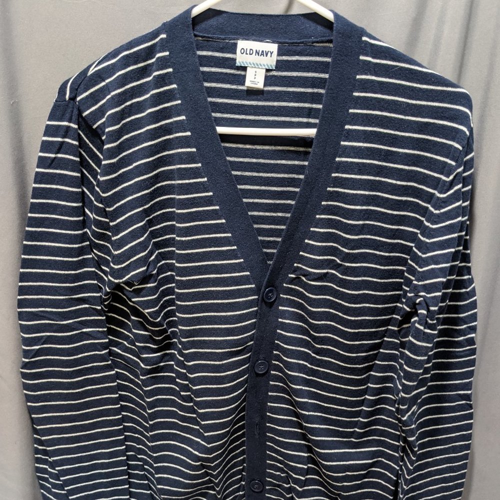 Old Navy Striped Cardigan Blue White